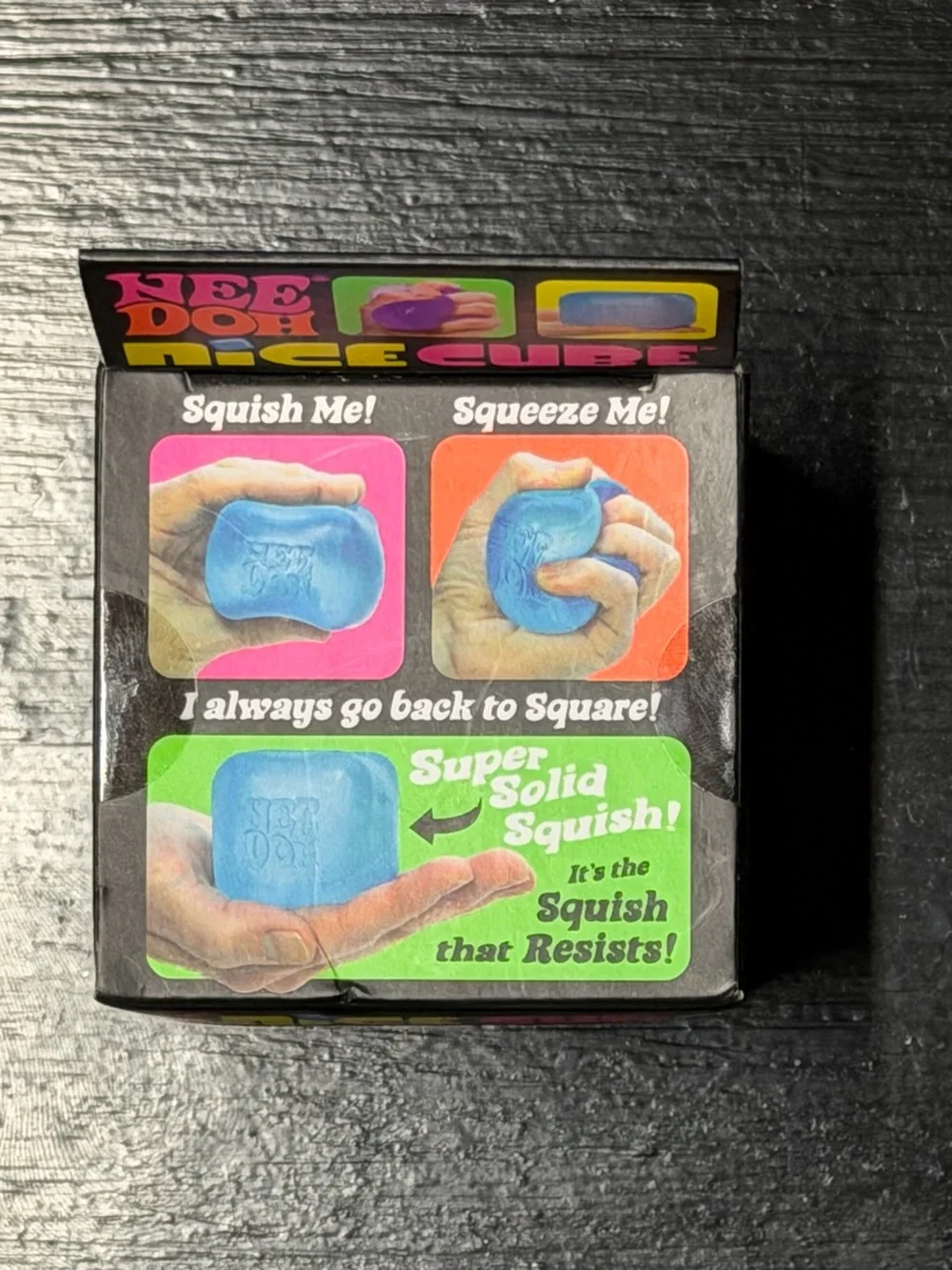 Nee Doh Nice Cube Super Solid Squish! Blue Fidget Toy NIB